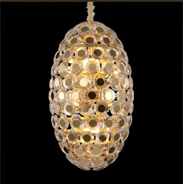 Modern oval chandelier on black background