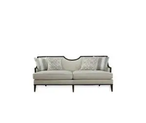 Contemporary couch with striped cushions