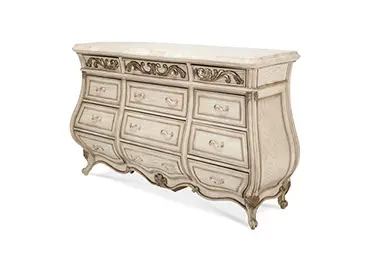 Elegant wooden dresser with ornate detailing