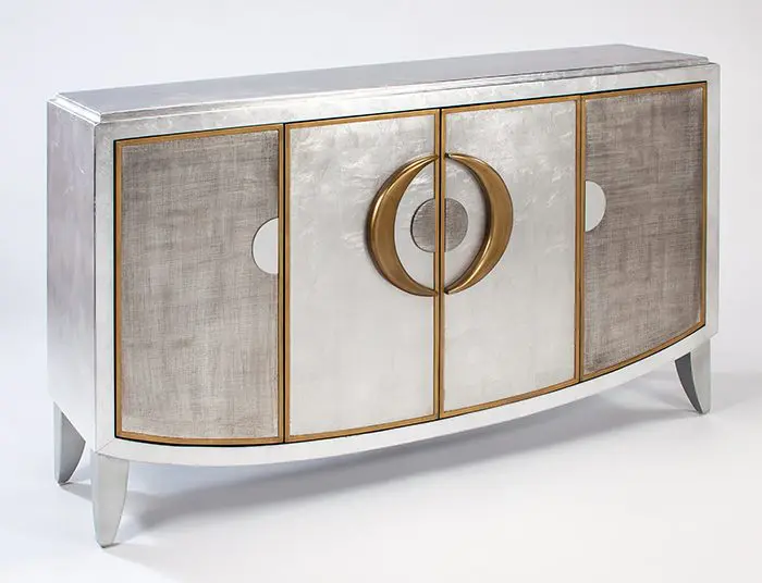 Elegant silver and gold sideboard