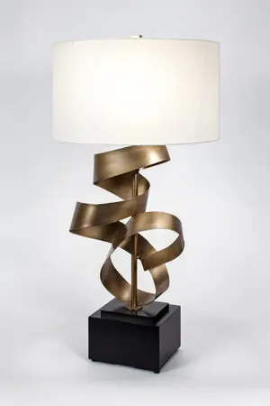 Contemporary lamp with white shade