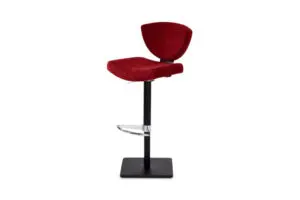 Modern red bar stool, black base