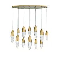 Modern gold and crystal pendant chandelier