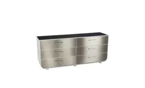 Modern metal dresser with six drawers