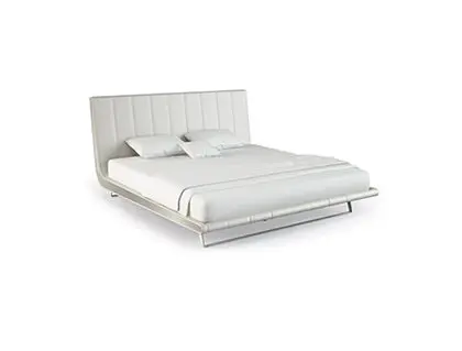 Contemporary bed with upholstered headboard