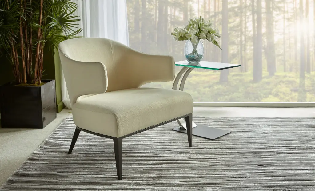Stylish armchair by window