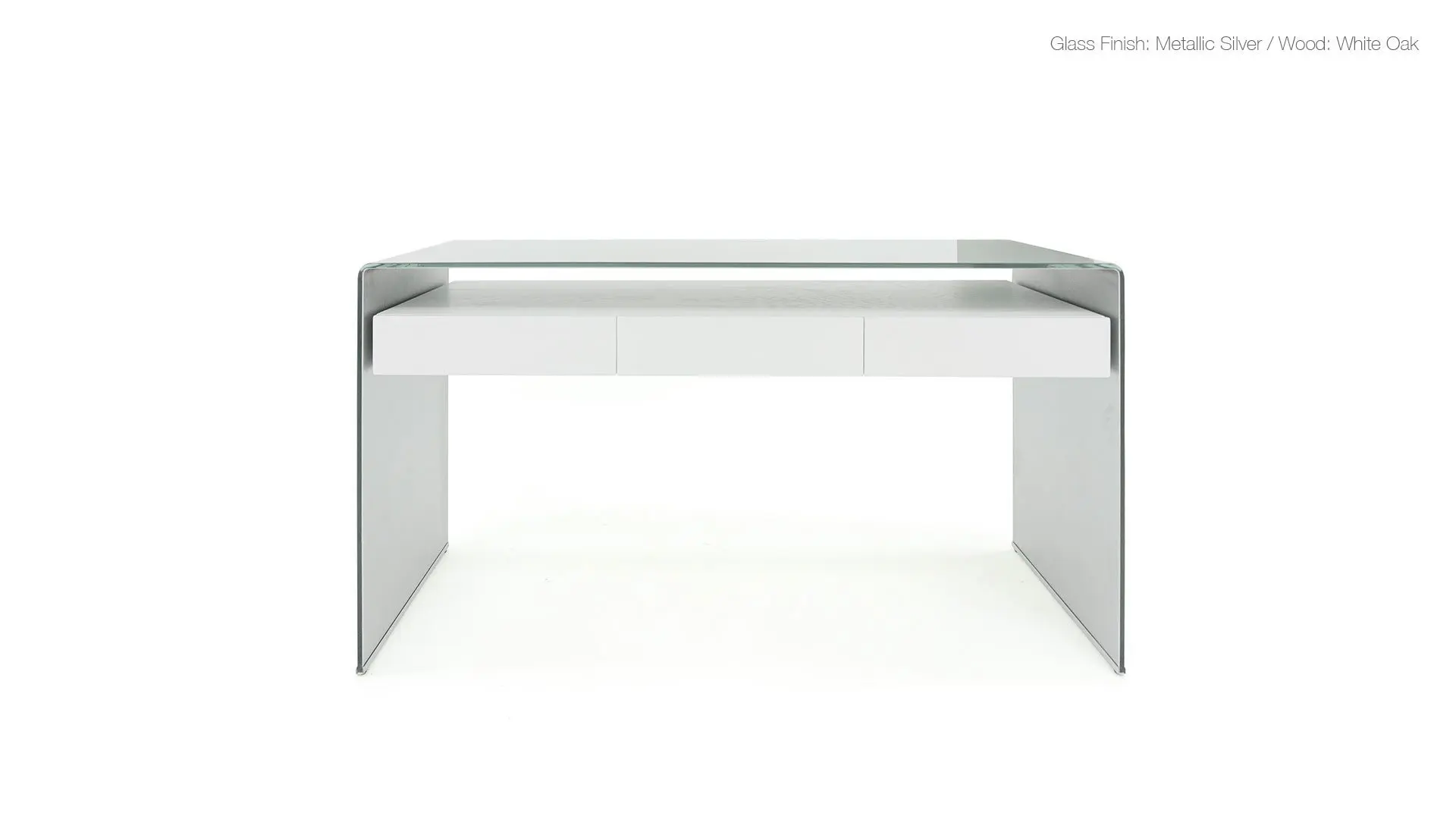 Sleek minimalist desk with glass surface
