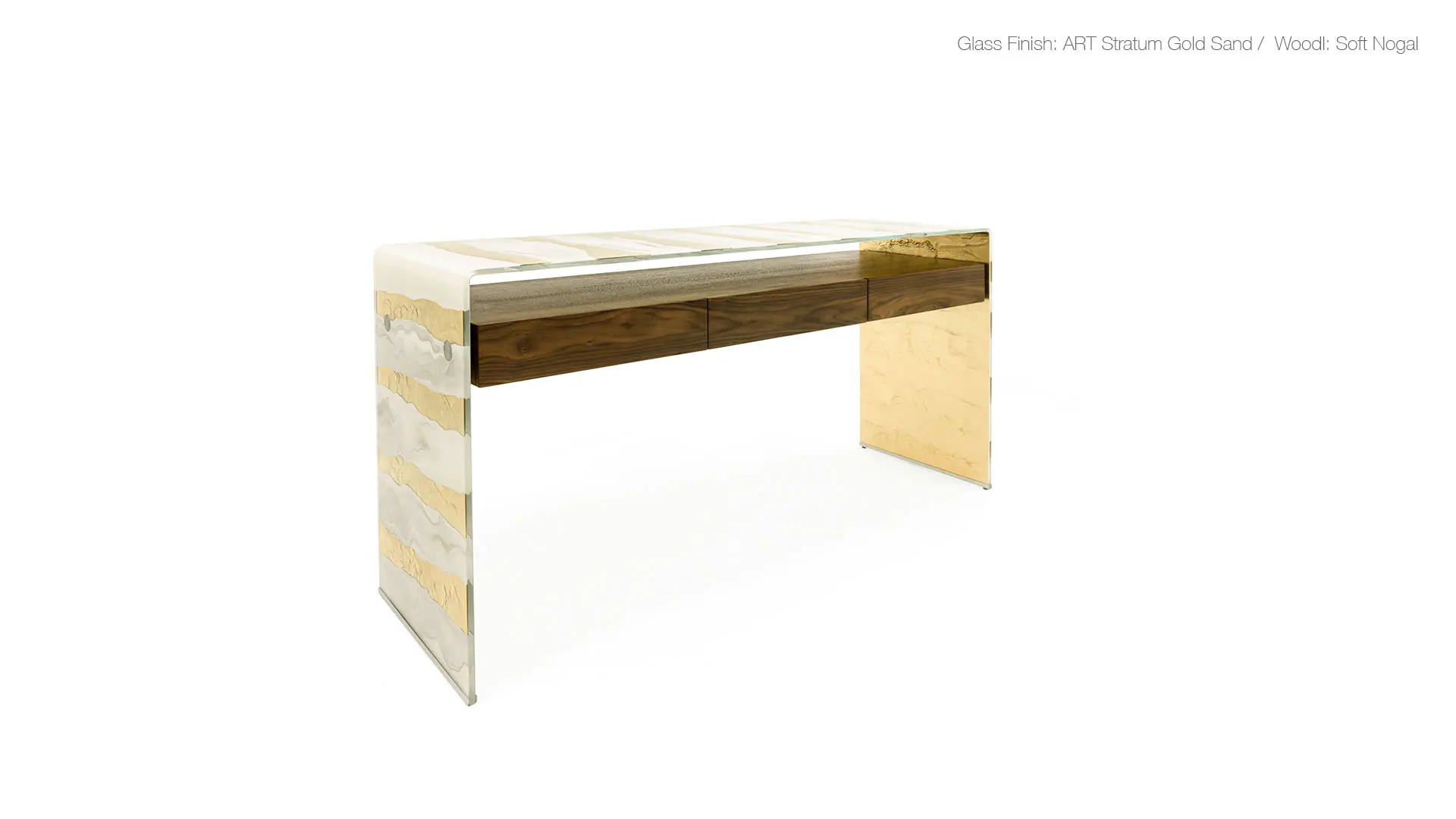 Elegant minimalist desk with gold accents