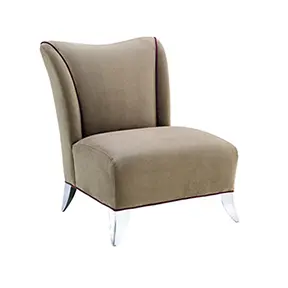 Beige accent chair with sleek design