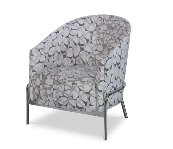 Modern patterned armchair with metal legs