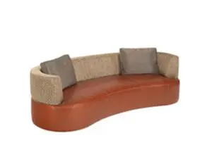 Modern leather and fabric sofa