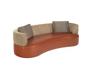 Modern leather and fabric sofa