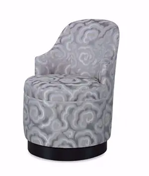 Modern patterned armchair with a circular base
