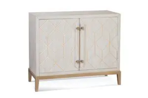 Wooden cabinet with geometric patterns