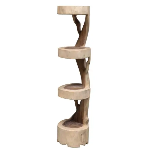 Rustic wood tiered display stand